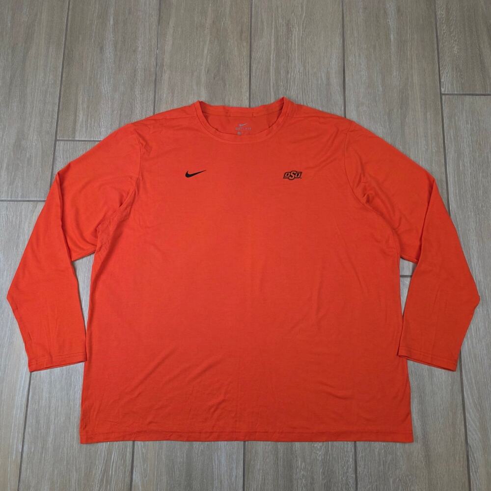 Nike Oklahoma State Cowboys Shirt Mens 3XL Orange Dri Fit Long Sleeve OSU